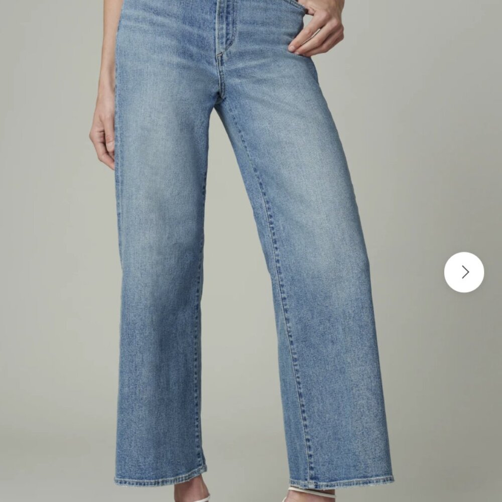 Joe's Gac Wide-Leg High-Rise Cropped Jeans - Light Blue
